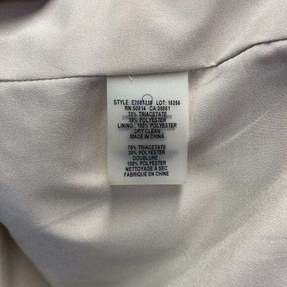 ELIE TAHARI Peak Lapel Collar Lined Blazer Jacket Women Sz 0 Beige Shoulder Pads - Picture 14 of 16